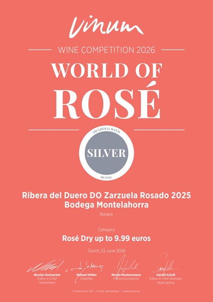 Dominio de MonteLaHorra, Ribera del Duero DO, Vinum, Zarzuela Rosado Silber